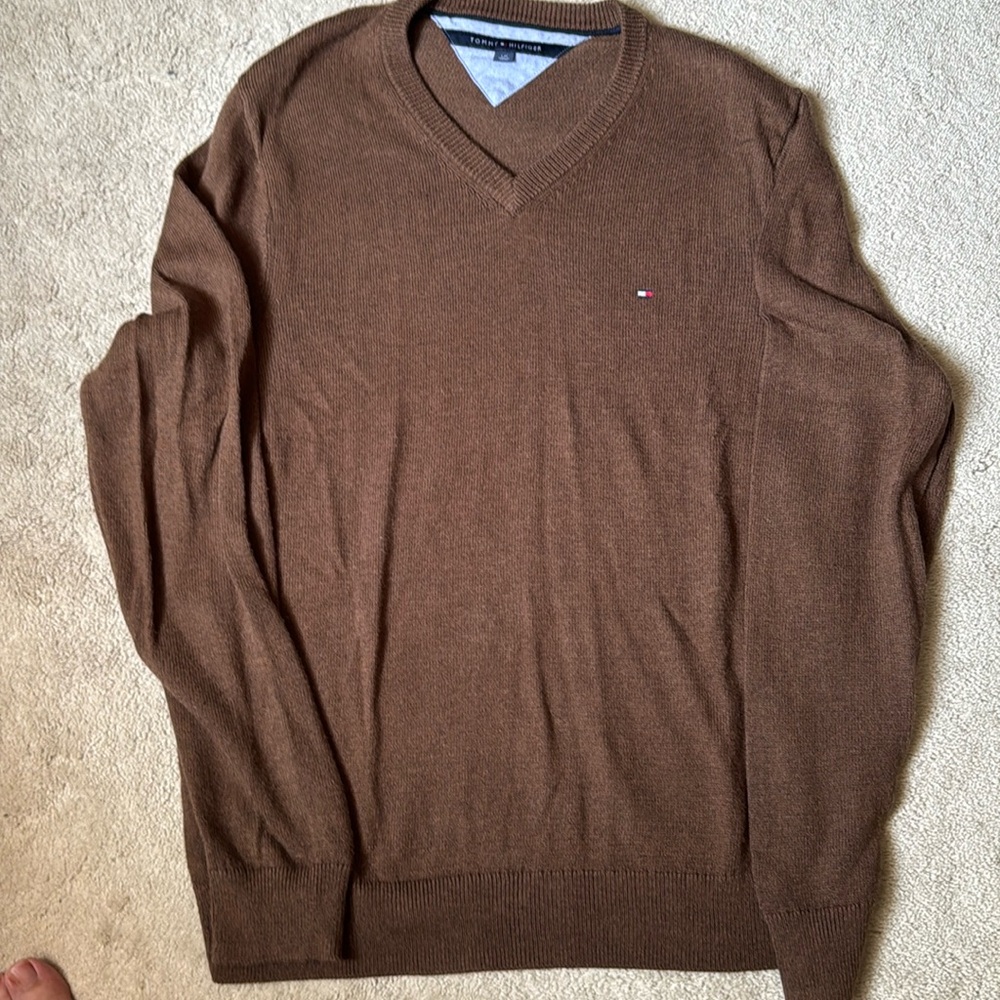 Tommy Hilfiger V Neck Cotton Sweater